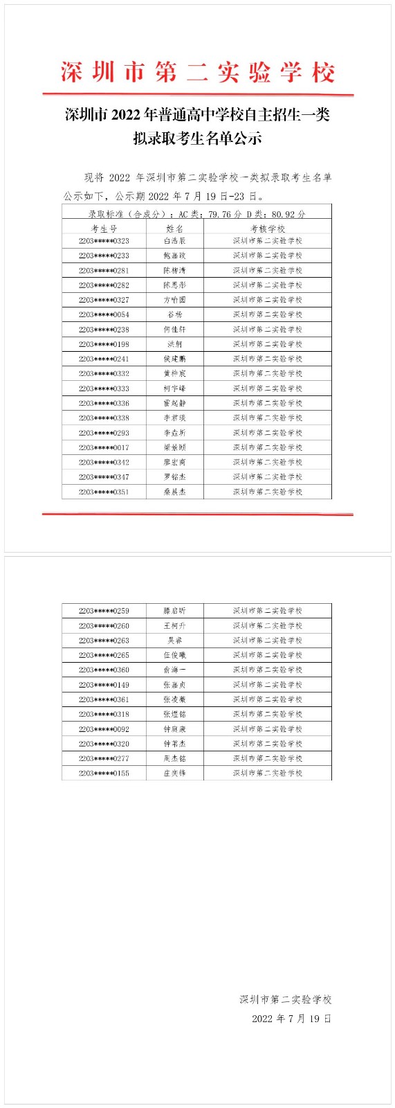 2022年深圳市第二实验学校一类拟录取考生名单公示.jpg